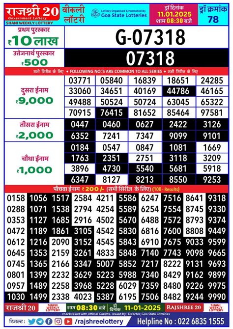 rajshree 20 lottery result today evening 8.30 pm live|Rajshree Lottery Result .